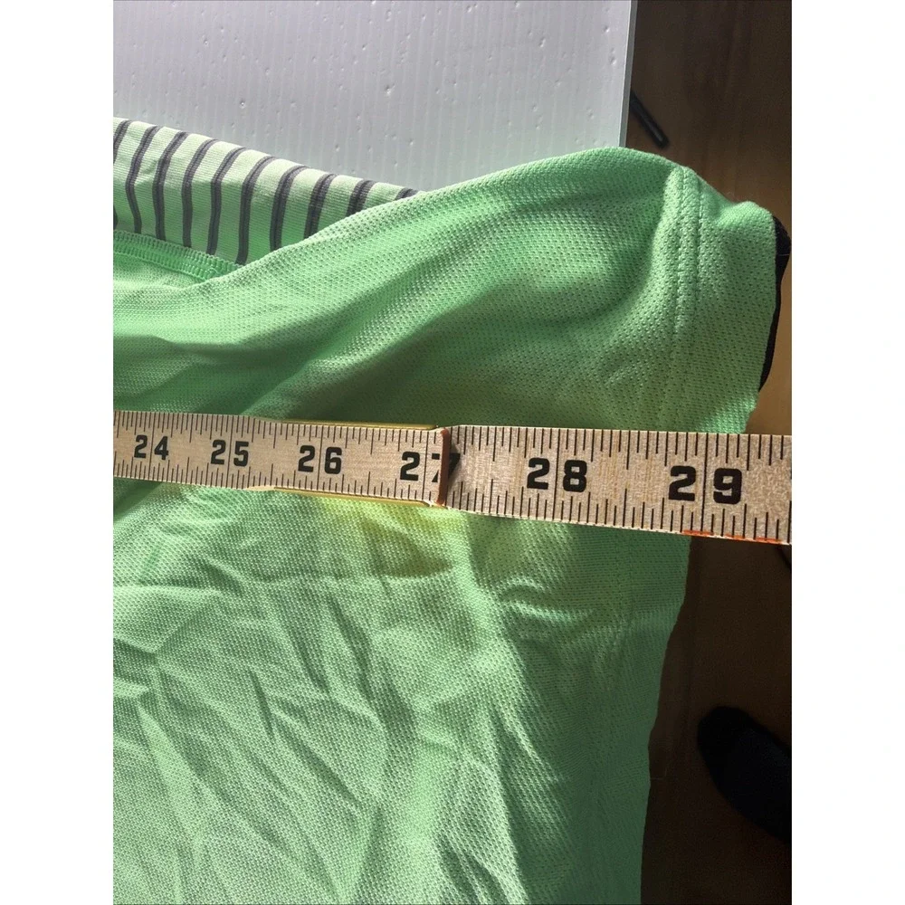 Nike Tiger Woods Collection Golf Polo Men's L Green Bear Lakes Striped